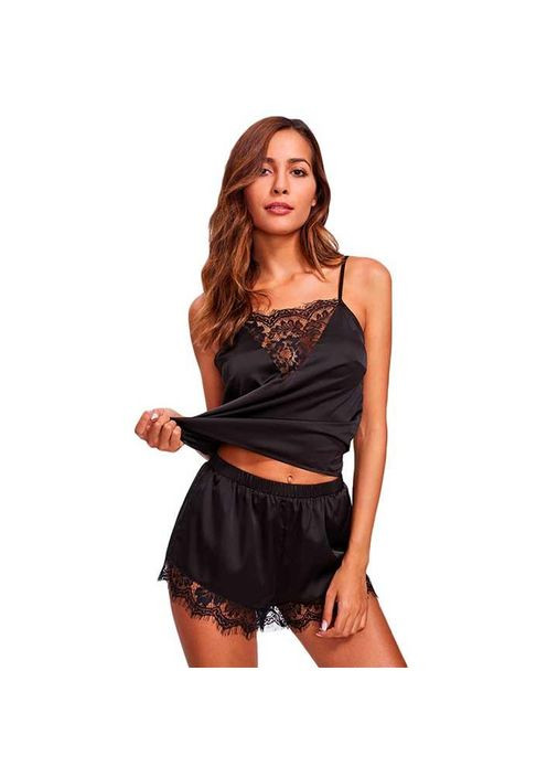 Чорна еротичний комплект lovely whole sale топ і шорти чорного кольору. чорна жіноча піжама із шортами і топом China