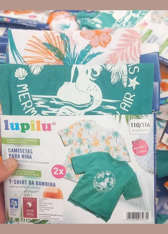 Біла літня набір комплект футболок для дівчинки Lupilu