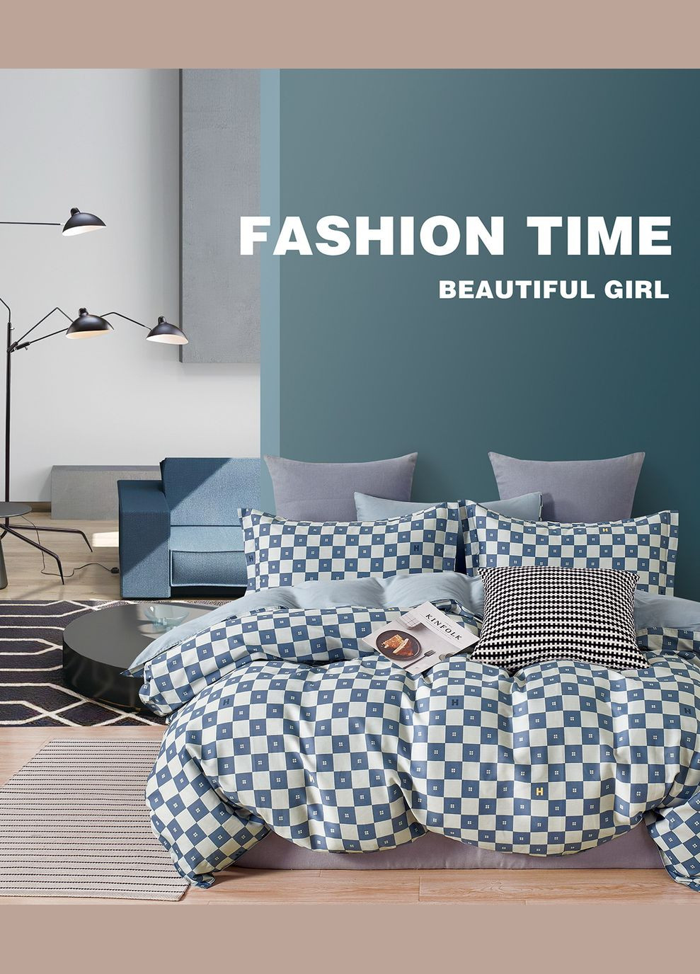 Комплект постельного белья Евро сатин (B-0341 Eu) Bella Villa (315050268)