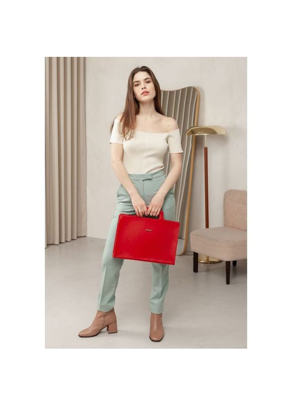 Сумка жіноча шкіряна через плече для ноутбука та документів червона BlankNote (302008043)