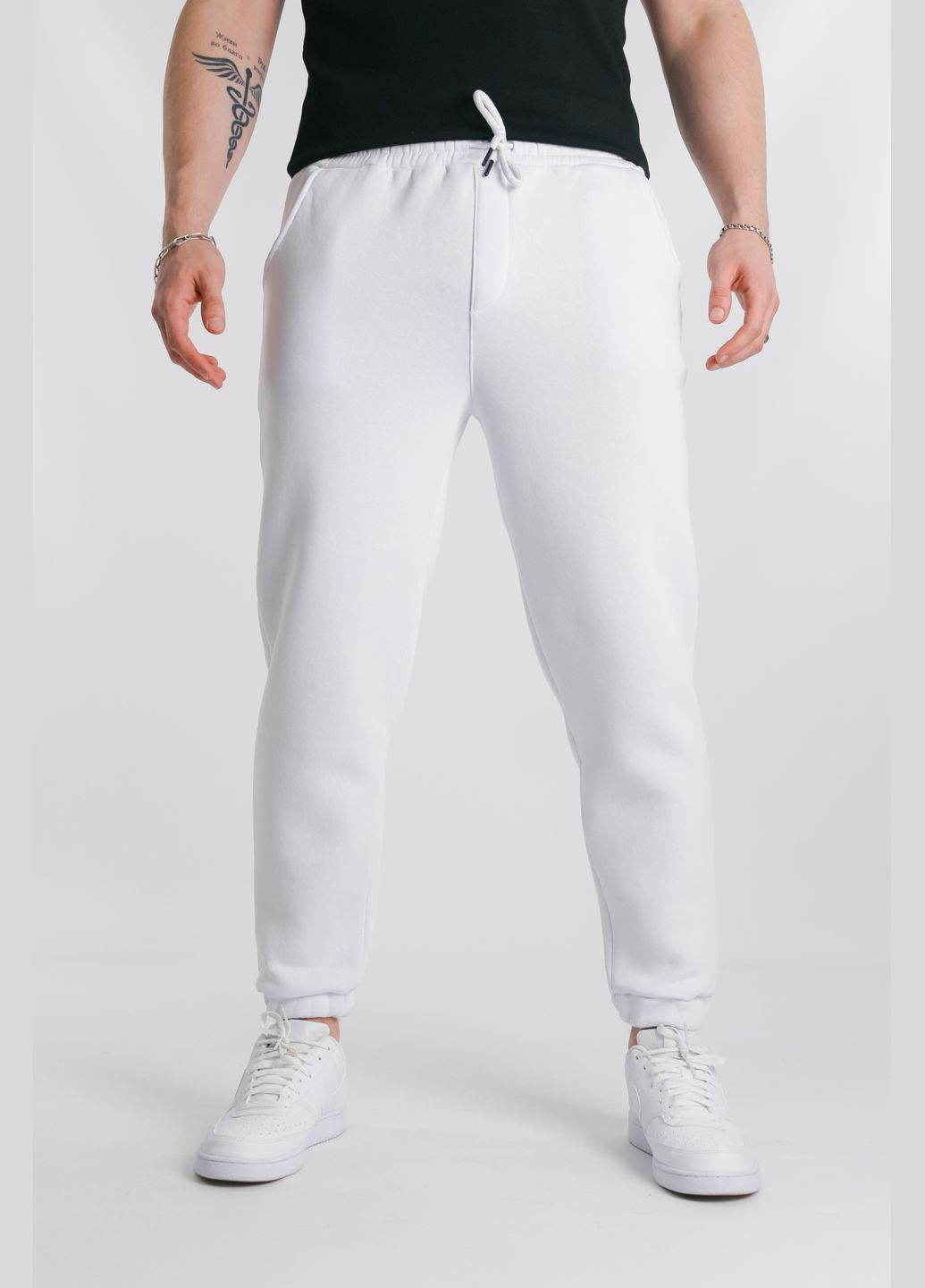 Штани чоловічі з тринитки "Fleece" білі Intruder (312488882)