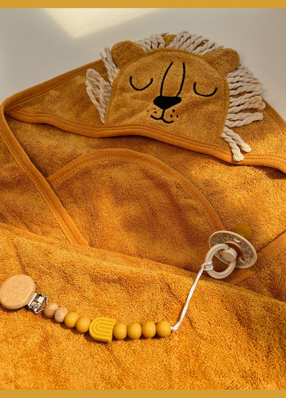 Дитячий рушник з капюшоном/куточком (левеня) No Brand комбінований