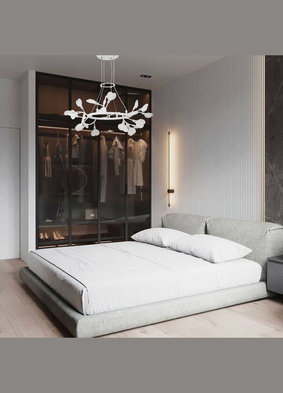 Біла сучасна люстра з пелюстками сердечками на 24 лампи Hearts (918-LP1-24 WH+CL) No Brand (370069534)