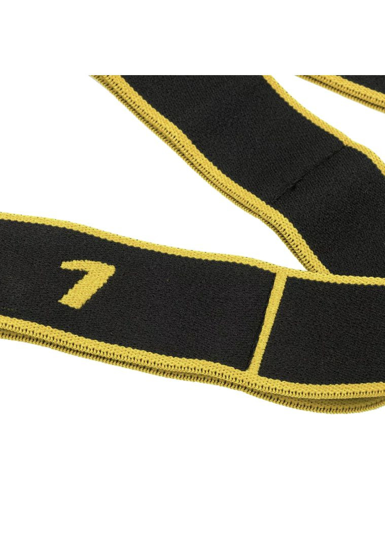 Резинка для фитнеса с петлями 86,5х4см черно-желтая Queenfit (361951920)