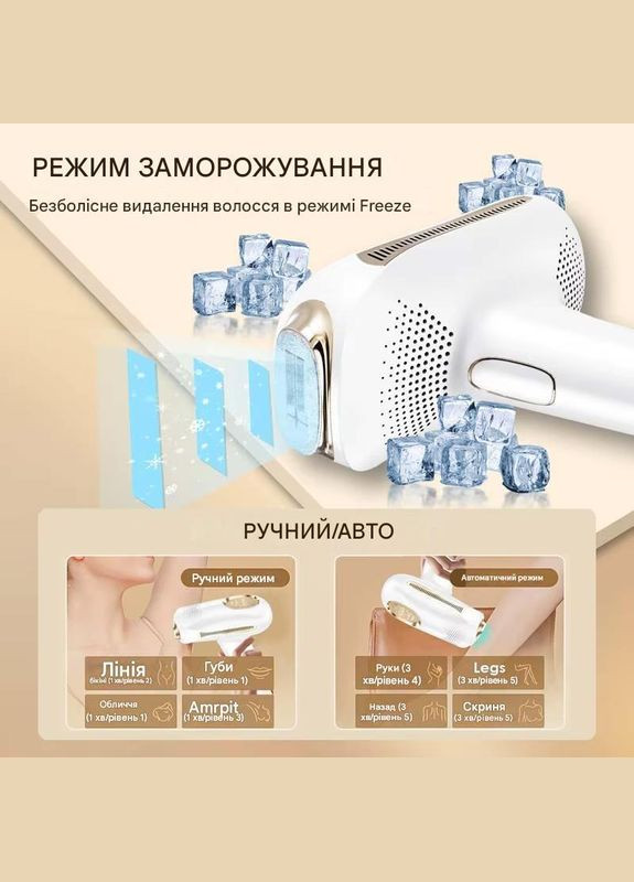 Фотоепілятор IPL 999999 з крижаним охолодженням 3 в1 професійний апарат для домашнього використання No Brand (327828599)