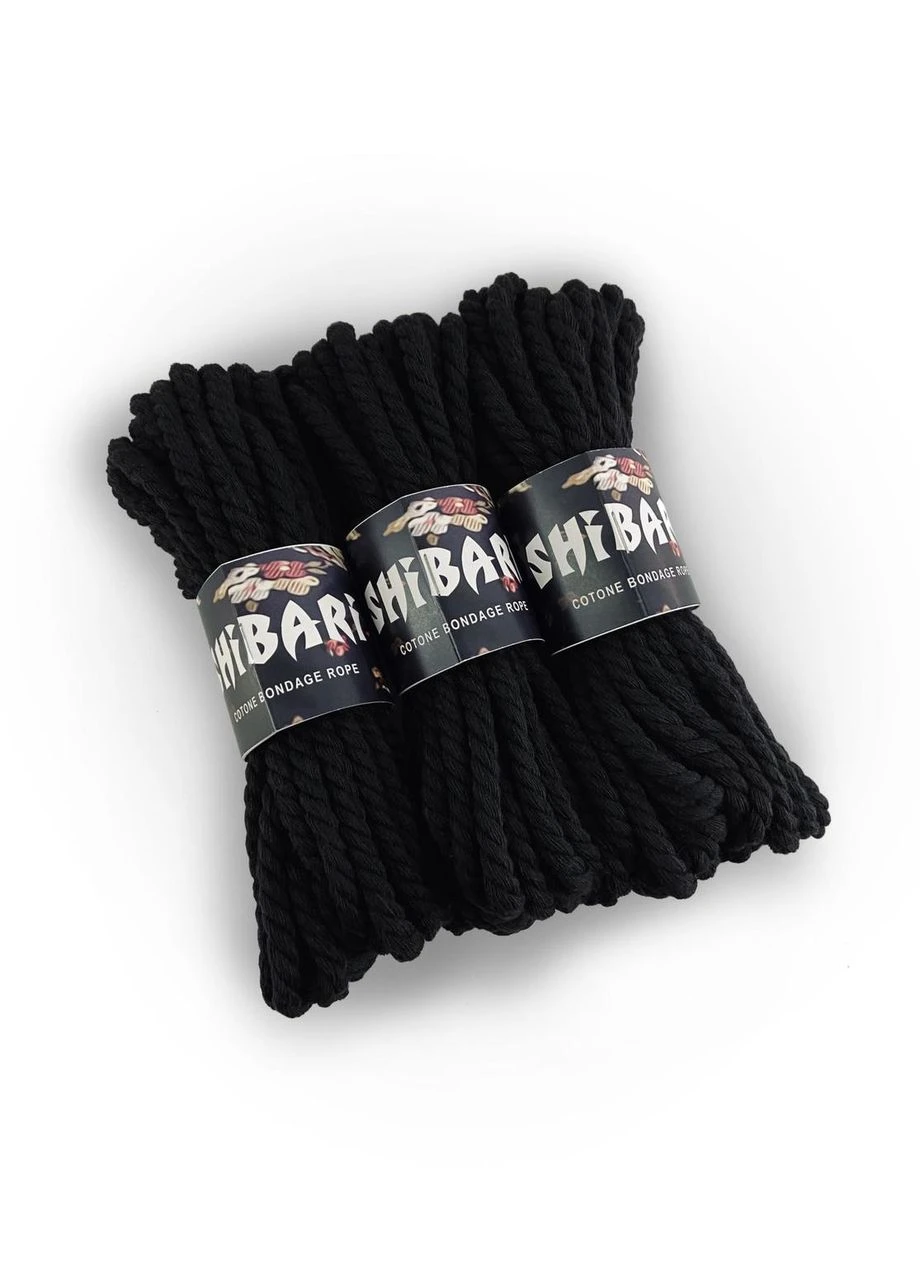 Бавовняна мотузка для шібарі Shibari Rope, 8 м чорна Feral Feelings (383090742)