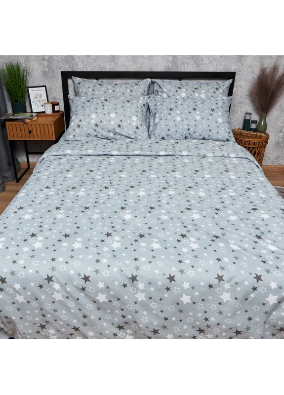Комплект постельного белья Бязь Gold Люкс «» Евро 200х220 наволочки 2х50х70 (MS-820006836) Moon&Star Silver Stars (356114280)