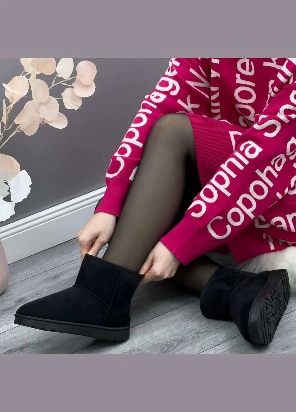 Уггі жіночі зимові чорні No Brand Зимові (318449755)