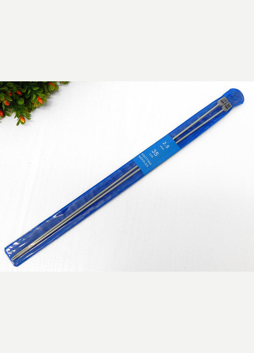 Спицы для вязания длинные, тефлоновые, 2,5 мм, 35 см, 2 шт No Brand (340483116)