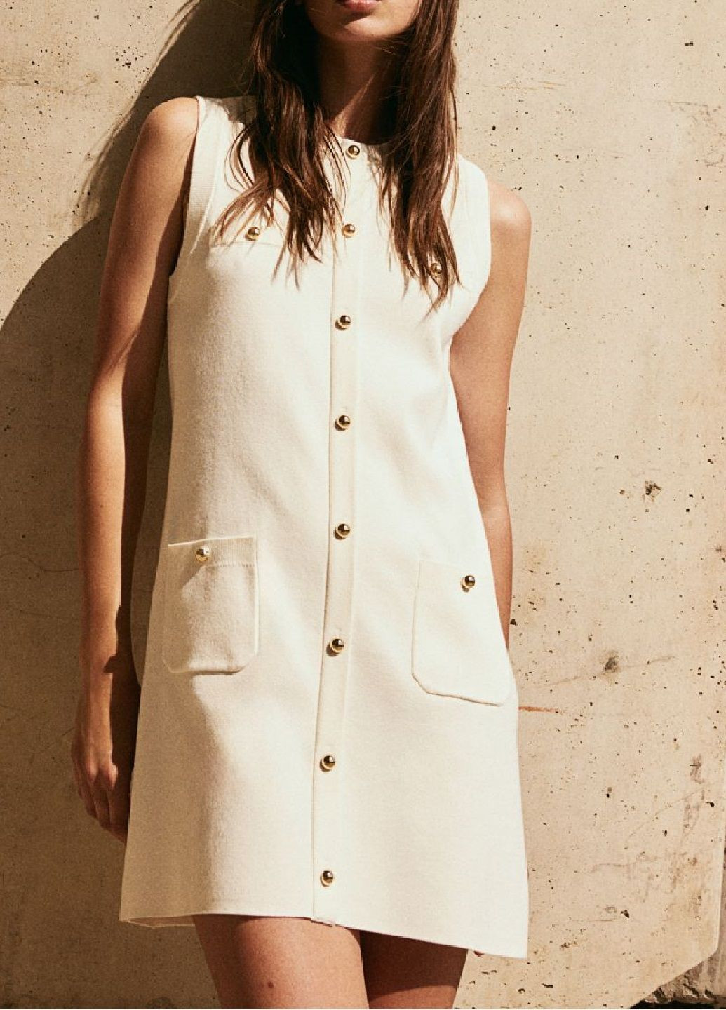 Белое повседневный платье H&M однотонное