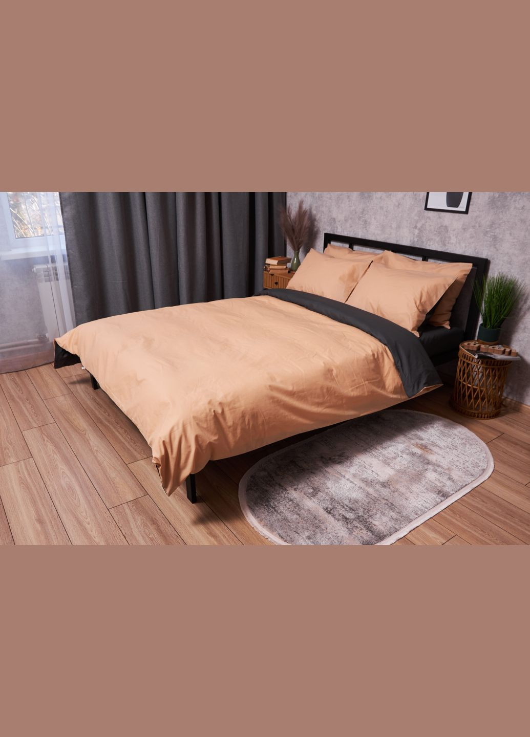 Комплект постільної білизни Бязь Gold Люкс полуторний євро 160х220 наволочки 2х70х70 (MS-820003312) Moon&Star Gray Cream (288044174)