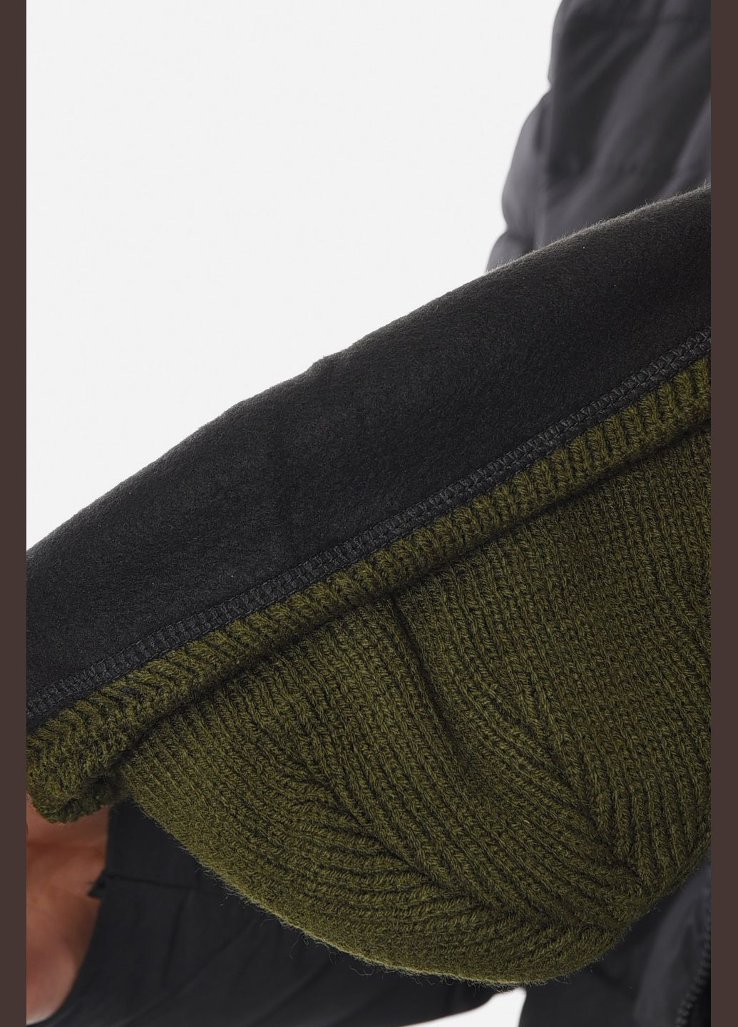 Шапка мужская с подворотом на флисе цвета хаки Let's Shop (306812951)