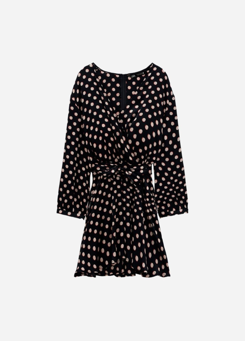 Летний комбинезон ромпер в горох свободный крой оверсайз на запах сатиновый атласный Zara горошек синий атлас