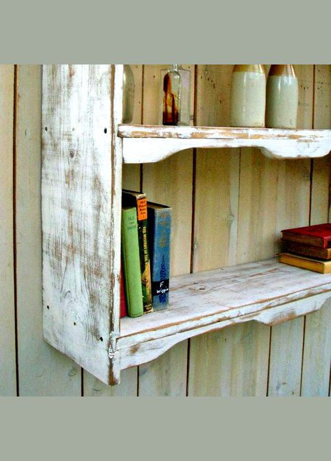 Настінна книжкова полиця з дерева Поттер шеббі (КПГ-001428) No Brand (328076661)