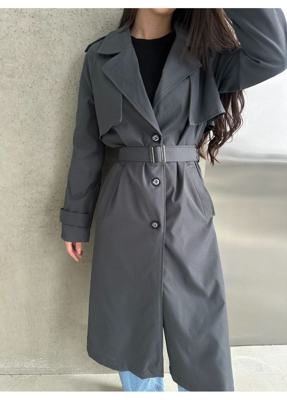Стильный женский тренч из хлопка на подкладке — базовая модель для современных образов (замеры в описании) Vione на пуговицах демисезон (368708782)