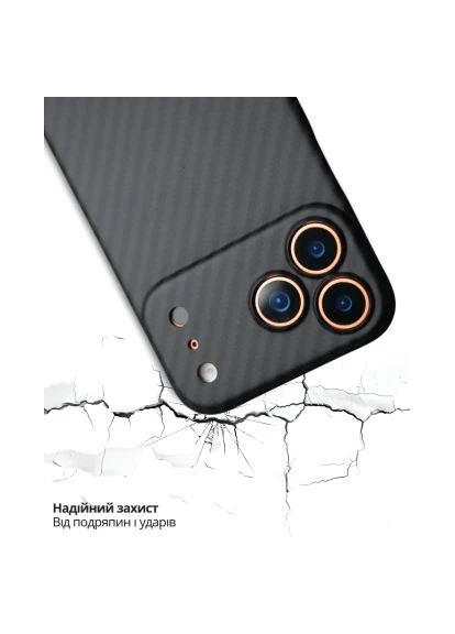 Чохол до мобільного телефона (715409) BeCover FIBRA Carbonite MagSafe Apple iPhone 17 Pro Black (396095640)