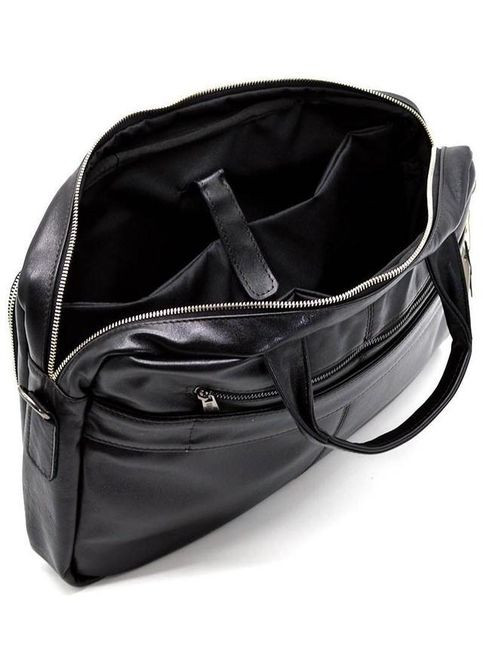 Сумка портфель через плечо для мужчин из натуральной кожи для документов А4 с отделением для ноутбука Черный 40579 TARWA (361401000)