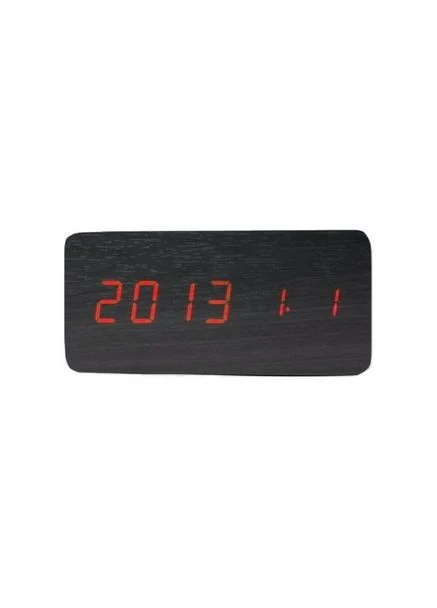 Цифровий світлодіодний дерев'яний годинник Годинник LED електронний Wooden Clock 862 Чорний з червоною підсвіткою VST (390273079)