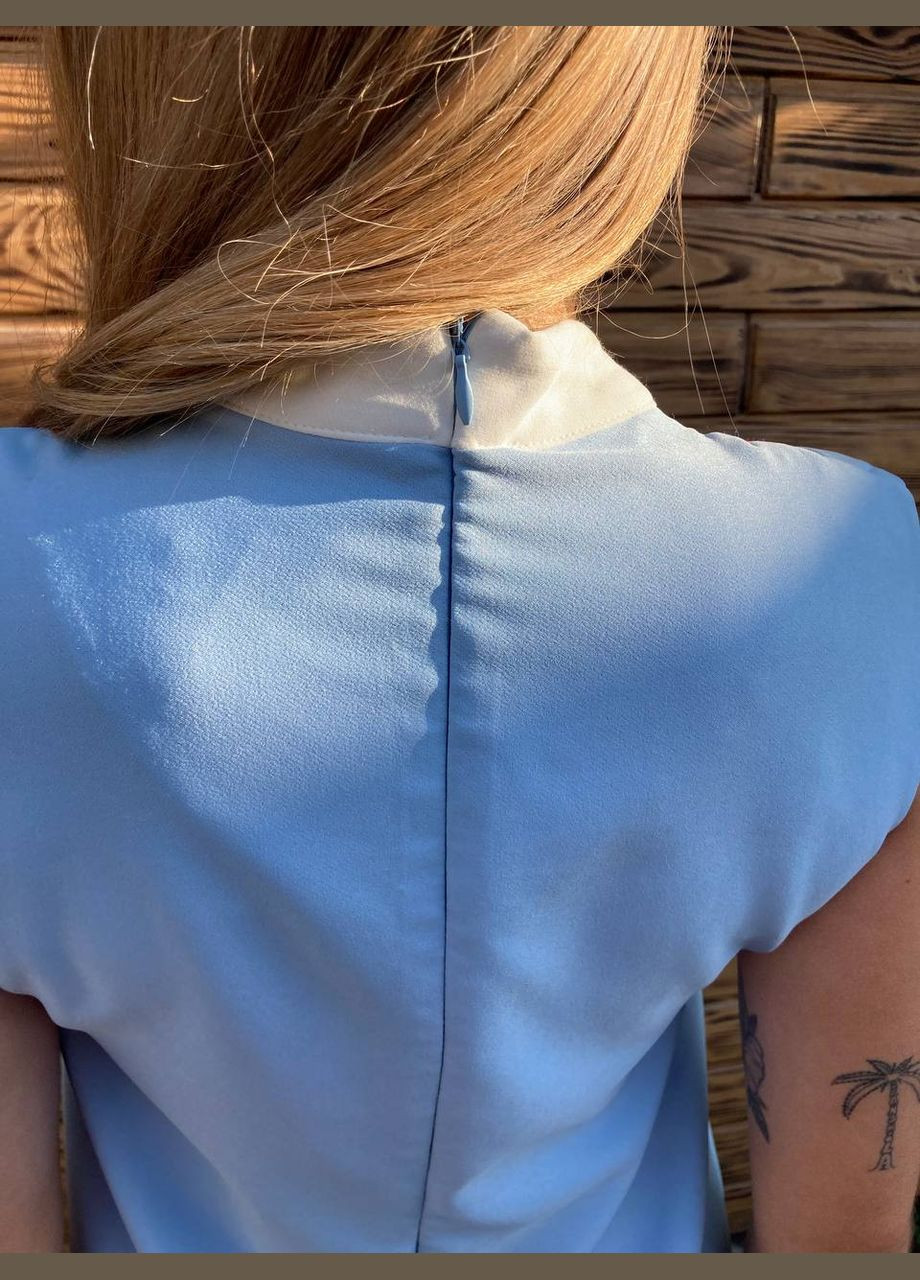 Голубое деловое, повседневный женское голубое платье с вышивкой турция No Brand