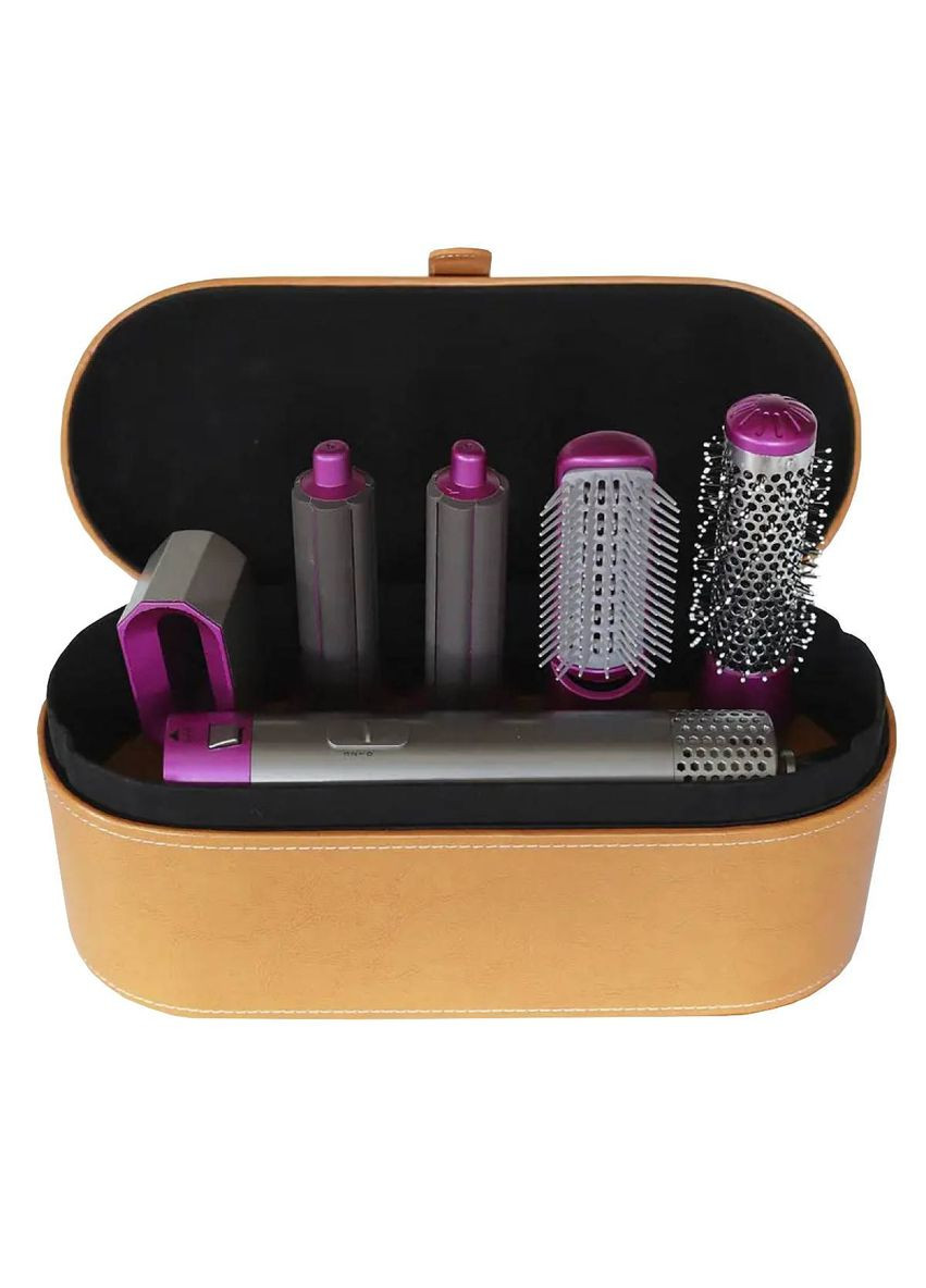 Стайлер для сушки, завивки и укладки волос с насадками и коробкой фен-щетка, браш 5в1 No Brand (354226808)