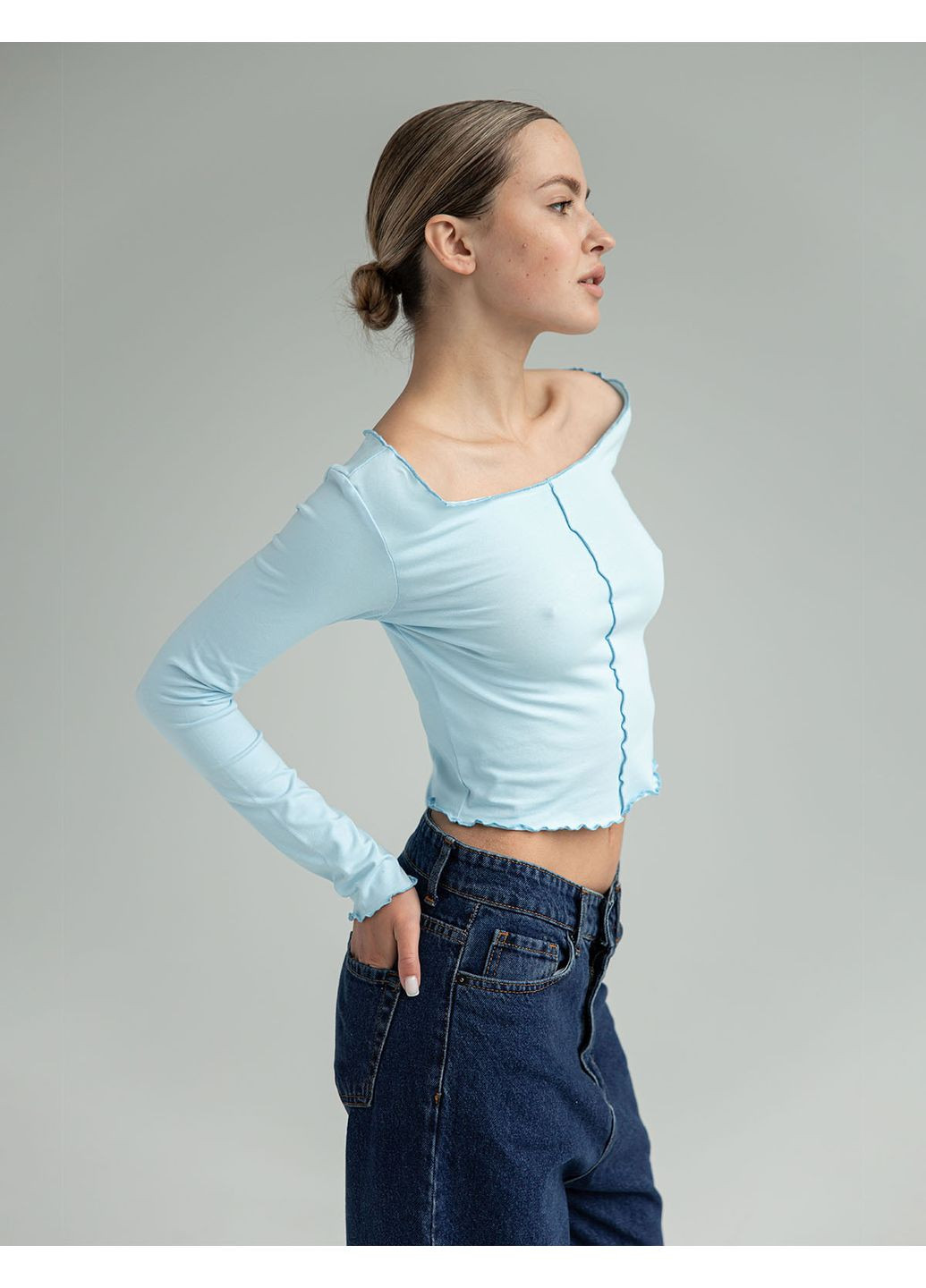 Женский лонгслив с наружными швами (0012200KAPL) Casual Trend №122 - (361029239)