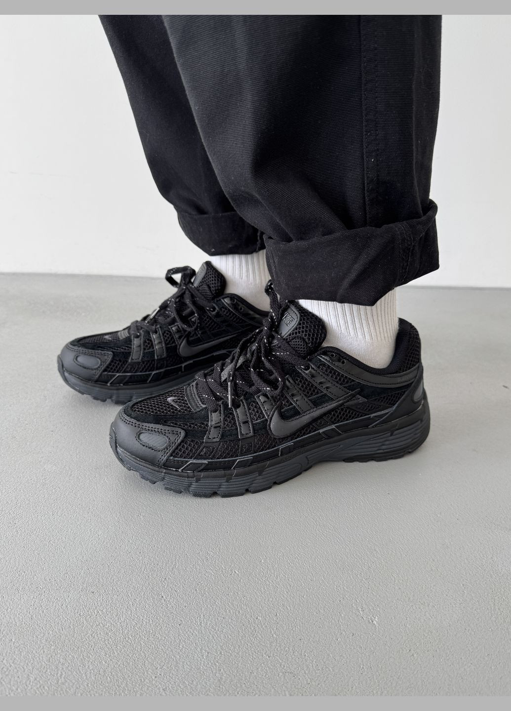 Чорні Осінні кросівки чоловічі і жіночі nike p-6000 black | найк п-6000 чорні No Brand