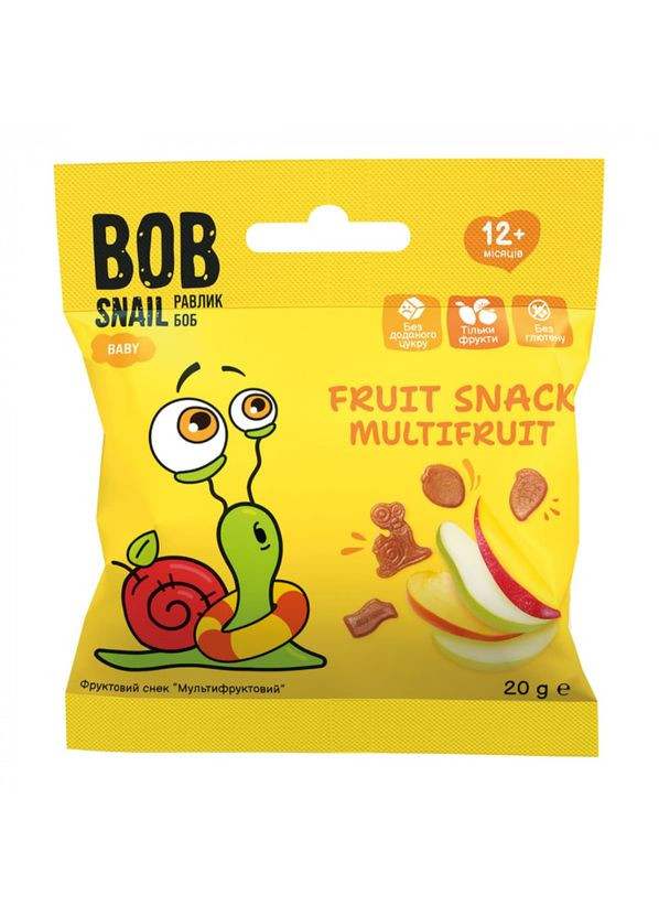 Фруктовий снек мультифруктовий 20г Bob Snail (370150619)