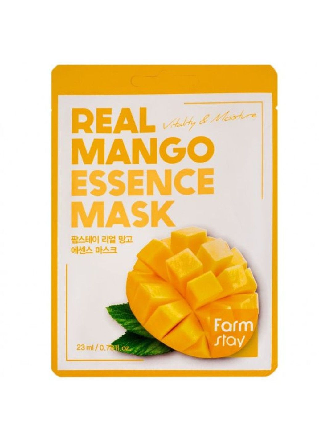 Тканинна маска з екстрактом манго для обличчя Real Mango Essence Mask 23ml FarmStay (292323687)