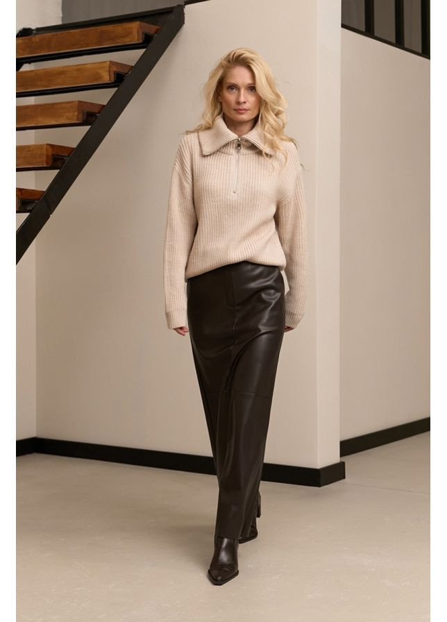 Коричневая юбка макси 3005 холодный шоколад Triko Bakh