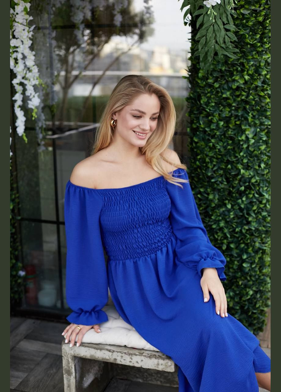 Синее коктейльное, деловое, повседневный, кэжуал, вечернее женское платье Україна