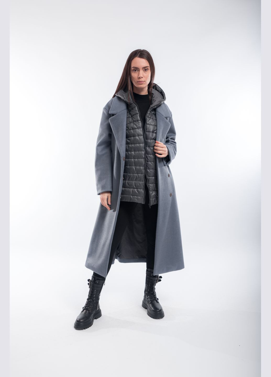 Сіре зимнє Пальто Сірий Зима Повсякденний Alberto Bini