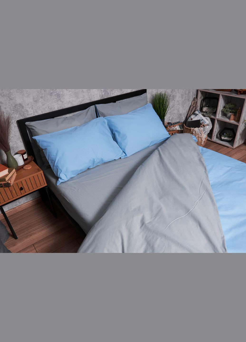 Комплект постельного белья Бязь Gold Люкс King Size 220x240 наволочки 2х50х70 (MS-820003081) Moon&Star Nordic Gray (288044093)