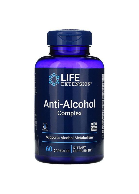 Вітаміни та мінерали Anti-Alcohol Complex, 60 капсул Life Extension (322209508)