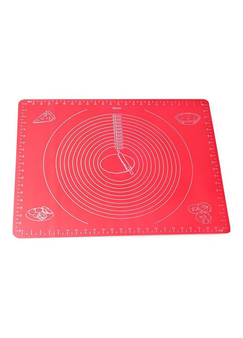 Коврик силиконовый для выпечки и раскатки теста 50х40 см красный подстилка для кухни Kamille (368986635)