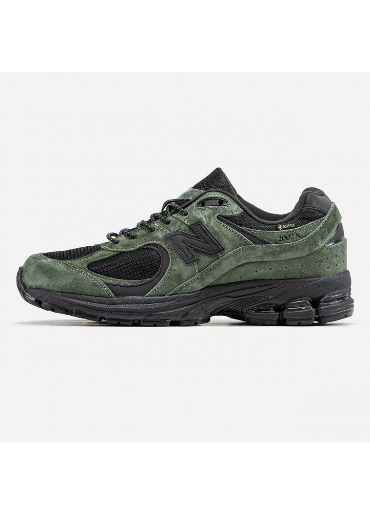 Серые демисезонные кроссовки мужские new balance 2002r green black нью беланс 2002r No Brand