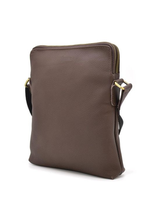Мужская сумка через плечо из натуральной кожи с дополнительными карманами коричневая TARWA (302315111)
