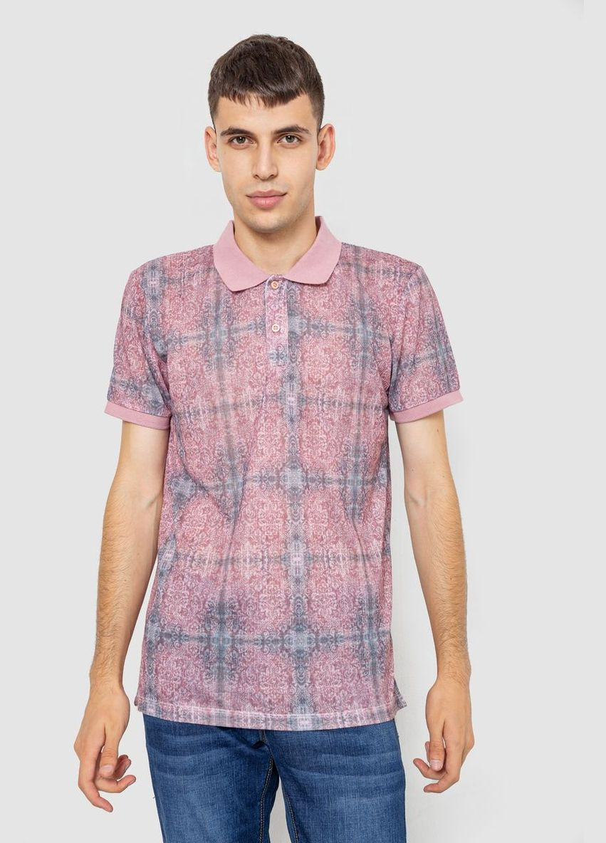 Пудровая футболка-поло мужское с принтом для мужчин Ager