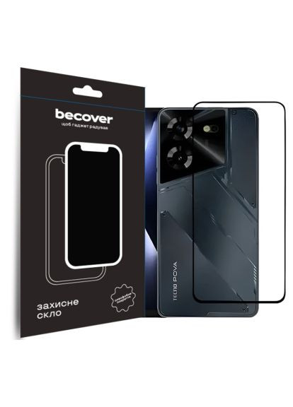 Стекло защитное (710031) BeCover Tecno POVA 5 (LH7n) Black (366659948)
