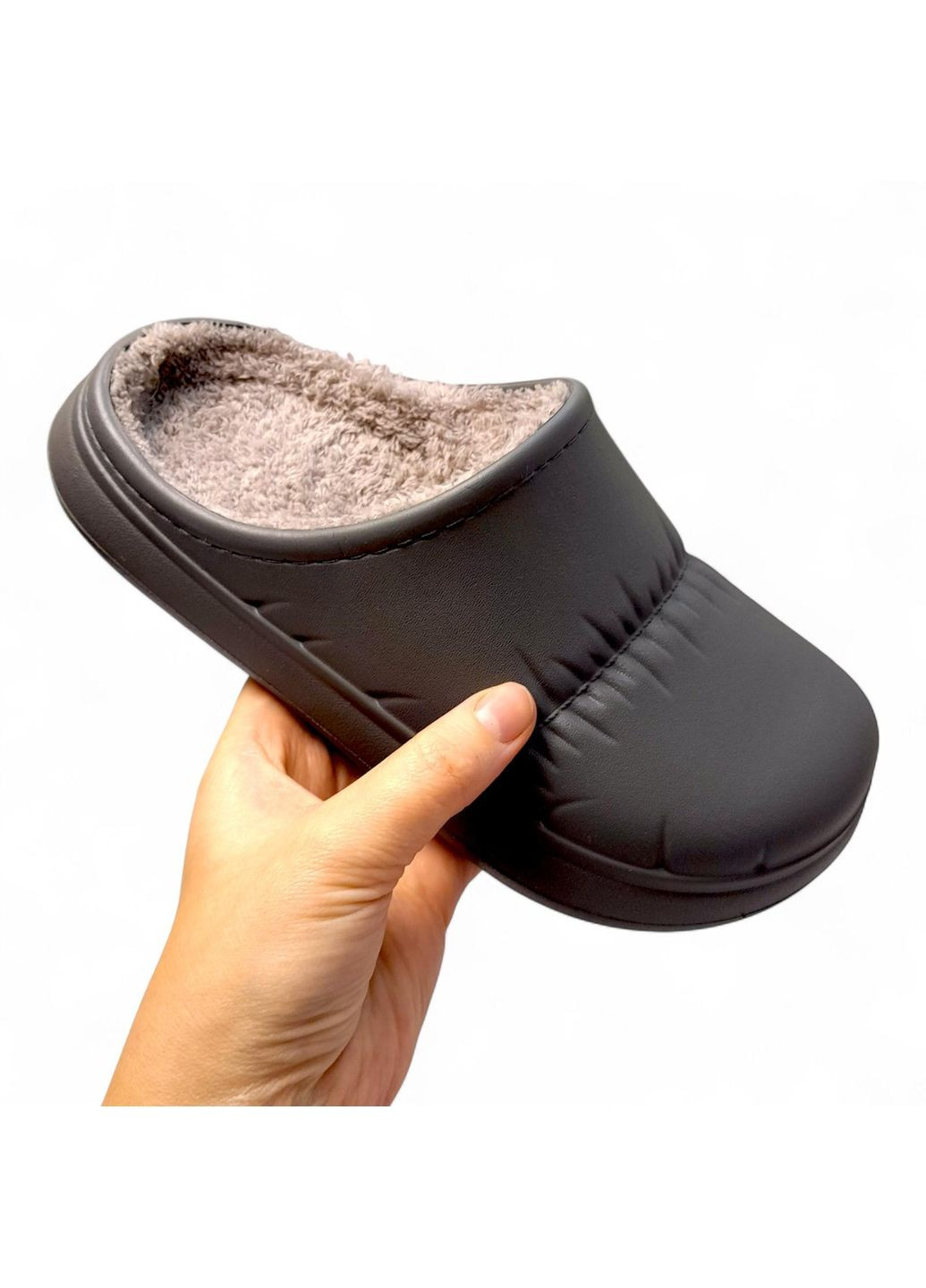 Серебряные женские утепленные сабо крок размер 37 (23.5 см) бежевого цвета Krok