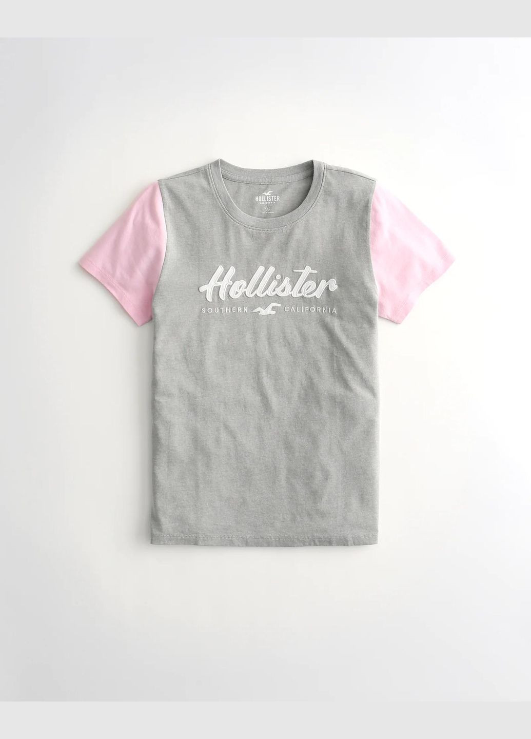 Серая летняя серая футболка - женская футболка hc9110w Hollister