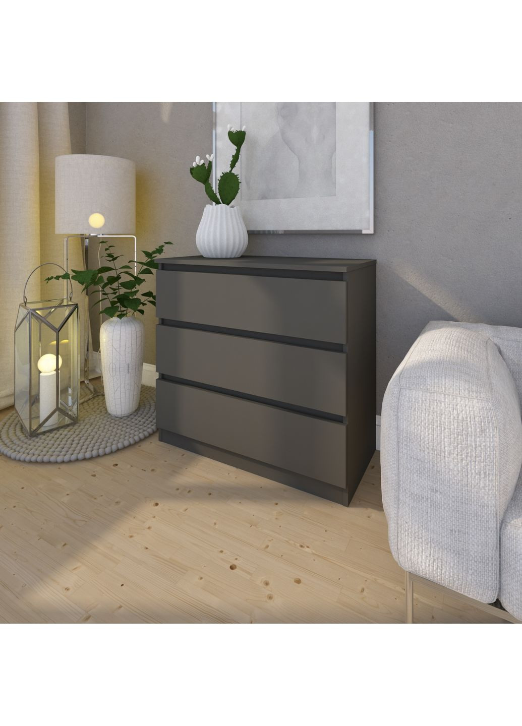 Комод на 3 шухляди 80х40х77.4см MEBEX (354307098)