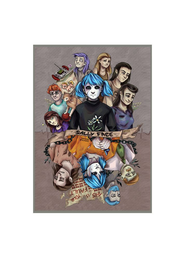 Постер аниме плакат Салли Фейс Sally Face 42х29 см А3 (poster_0544) No Brand (326997475)
