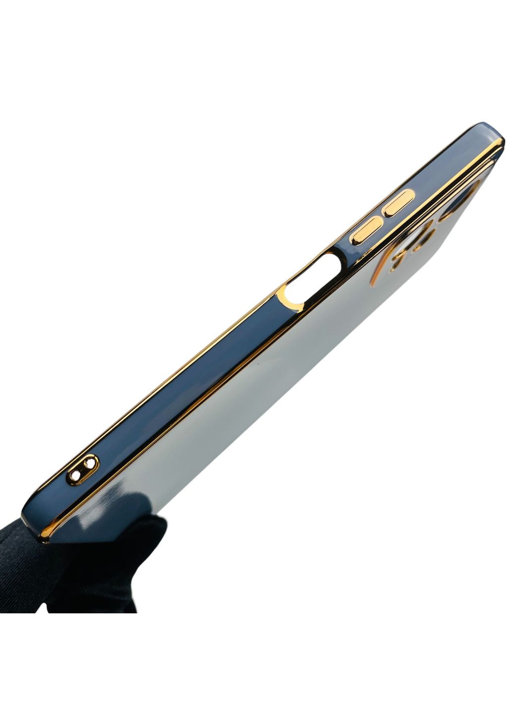 Чехол для Redmi Note 12 5G с золотой окантовкой с защитой камеры на сяоми редми нот 12 5г синий Xiaomi (366019482)