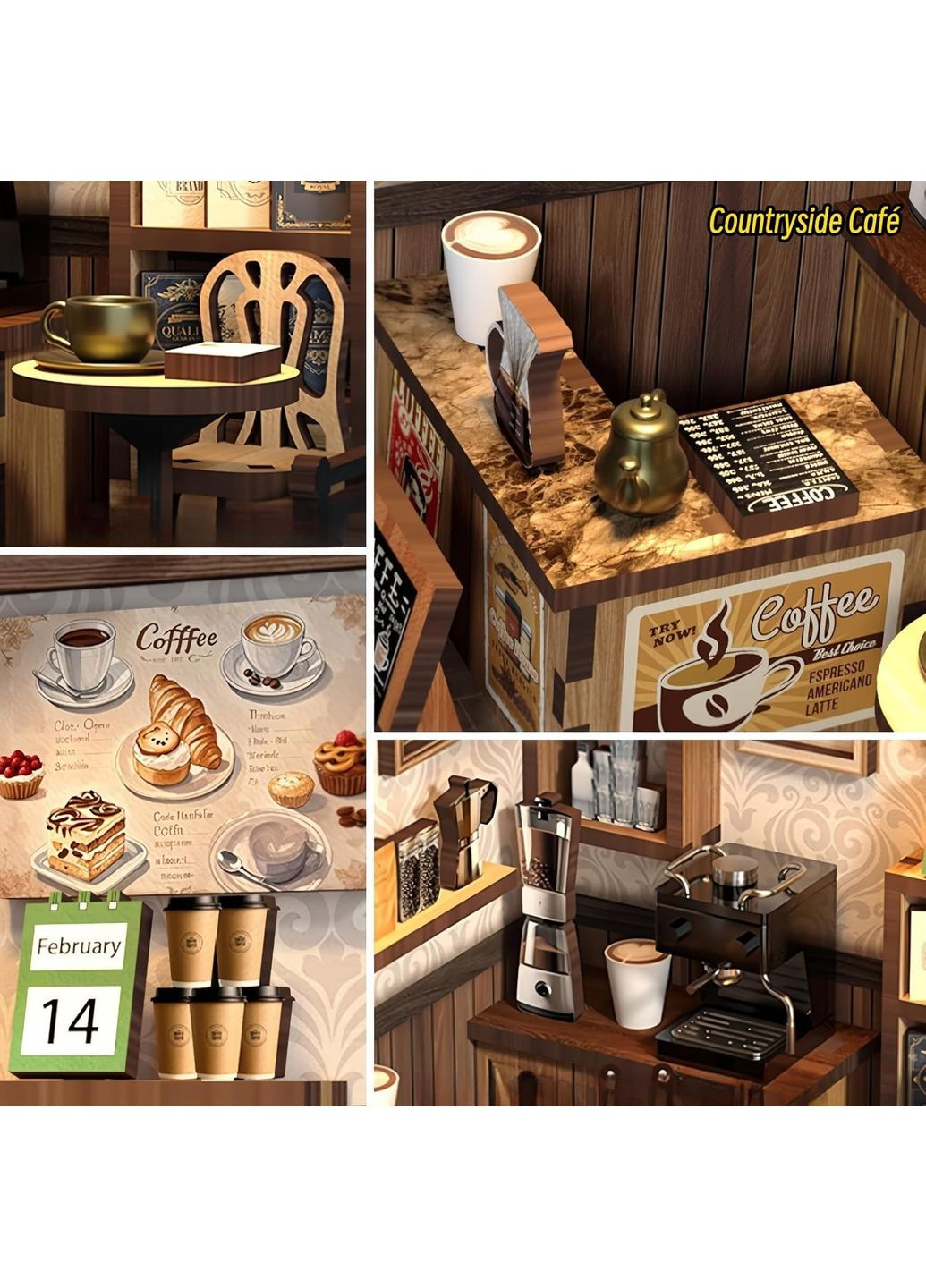 Румбоксу Заміська кав'ярня Country Café DIY Mini House Kit Roombox AW01-001 No Brand (362452877)