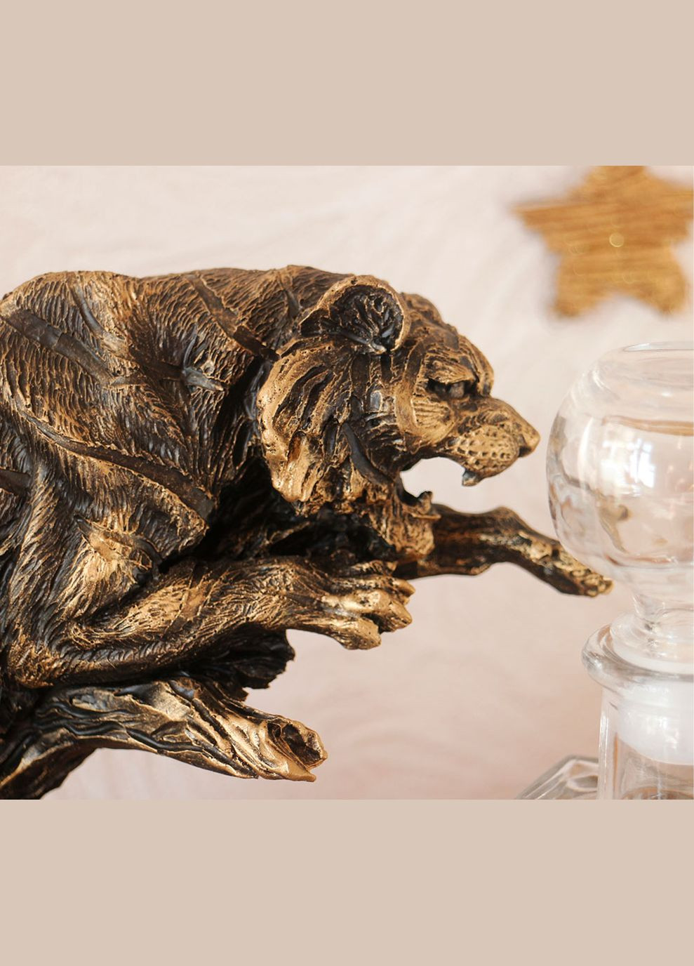 Штоф Тигр у стрибку подарунковий набір для віскі 43 см (ШП415 бронза) Гранд Презент (282743513)
