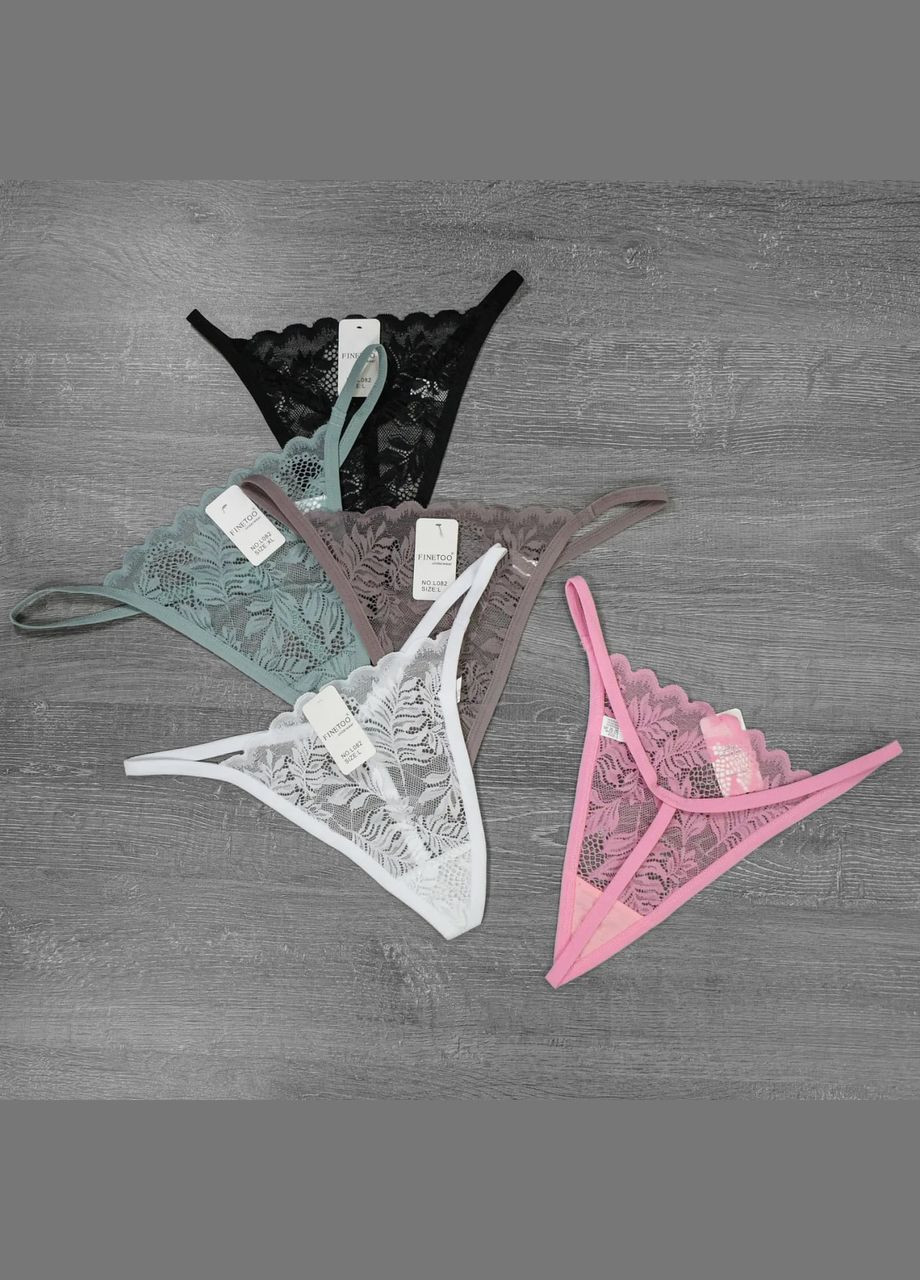 Комплект жіночих стрінг з мережива 4 шт Finetoo Стрінги (315723365)
