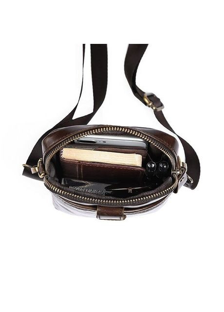 Шкіряна сумка крос боді чоловіча месенджер через плече коричнева 14728 Vintage (329198843)