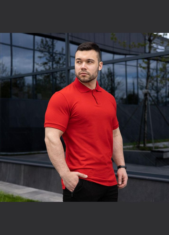 Красная футболка-базовая футболка поло с коротким рукавом для мужчин Vakko