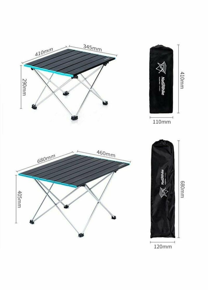 Стол раскладной NH19Z008-Z, алюминий, Размер S, серый Naturehike (344548146)