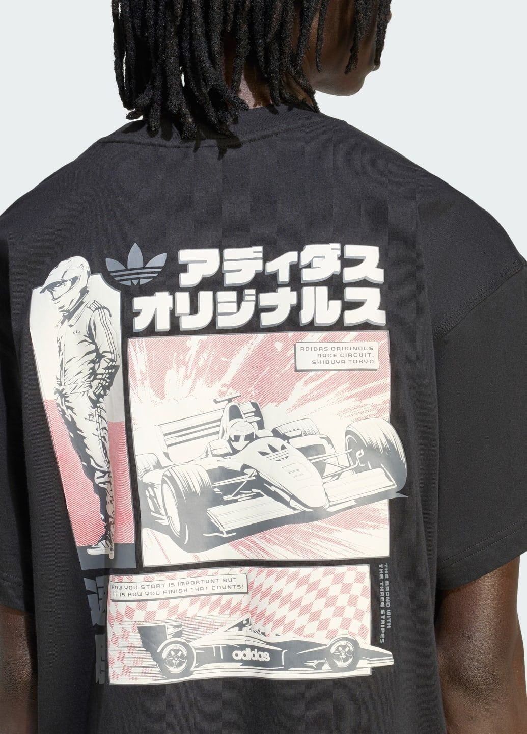 Чорна футболка japanese racing manga graphic adidas